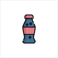 A soda bottle icon with a red and blue color vector