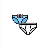 A pair of underwear with a bow on it vector
