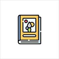 A book with a flower on it in a line style vector