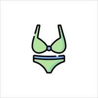 A bikini top icon in a flat style vector