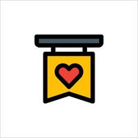 A heart on a banner with a yellow ribbon vector