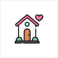 A house with a heart on it and a door vector