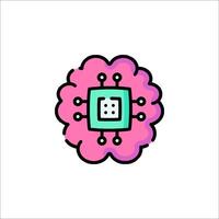 A pink and green flower with a square on it vector