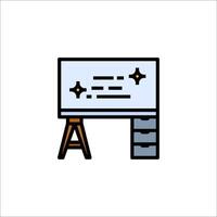 A whiteboard with a pencil on it vector
