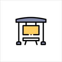 A simple icon of a stage with a chair and a table vector