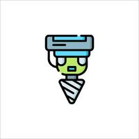 A robot with a hat on its head vector