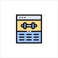 A web page with a barbell icon vector