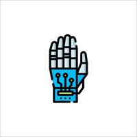 A robot hand with a circuit board on it vector