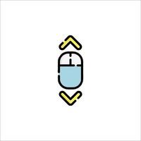 A mouse with a yellow arrow pointing to it vector