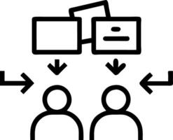 Workers assembling products guided by digital instructions on screens with copy space vector
