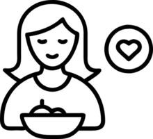 Woman practicing mindful eating with a healthy meal copy space on left Set 2 vector