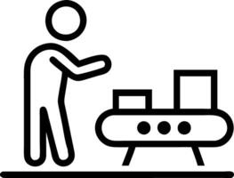 Worker inspecting automated conveyor belt Set 2 vector