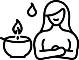 Woman enjoying a scented candle with soft abstract background copy space on left Set 3 vector