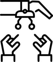Worker assembling components with recycled materials vector