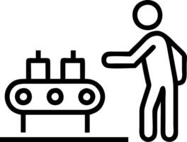 Worker inspecting automated conveyor belt Set 3 vector