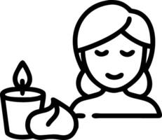 Woman enjoying a scented candle with soft abstract background copy space on left Set 4 vector