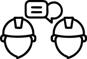 Workers wearing smart helmets with built in communication tools with copy space vector