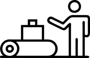 Worker inspecting automated conveyor belt Set 5 vector