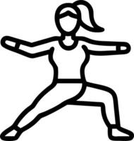 Woman practicing tai chi with bokeh digital art background copy space on left Set 3 vector