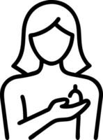 Woman using body scrub on plain background copy space on right vector