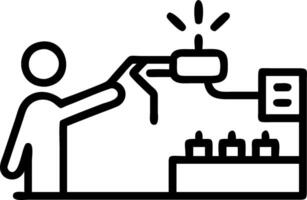 Worker operating energy efficient machinery vector