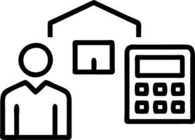 Warehouse manager calculating logistics costs on glossy background vector