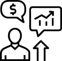 Wealth manager discussing investment growth with retired clients vector