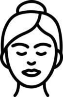 Woman enjoying a relaxing face mask with close up shot copy space on right vector