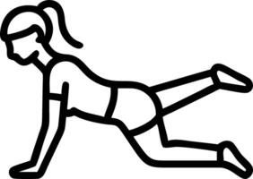 Woman doing stretching exercises in a home gym copy space on right Set 2 vector
