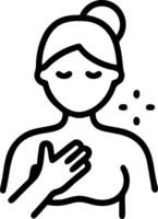 Woman applying body scrub on plain background copy space on left vector