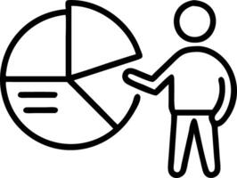 Wealth manager showing pie chart with diversified assets vector