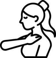 Woman doing self massage on plain background copy space on right vector