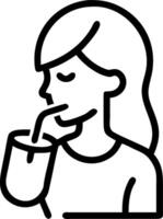 Woman enjoying a healthy smoothie on glossy background copy space on right vector