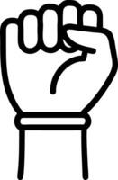 image of a fist raised with wristband in national colors isolated on white background. vector