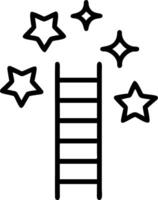 image of a ladder reaching up to stars isolated on white background. vector