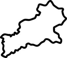 image of a map outline filled with tricolor gradient isolated on white background. vector