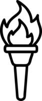 image of a torch with flames in national colors isolated on white background. vector
