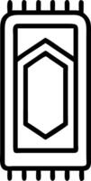 image of a prayer rug with geometric patterns isolated on white background. vector