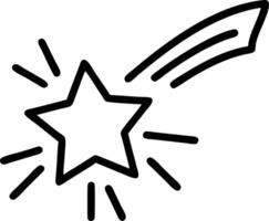 image of a shooting star with a trail isolated on white background. vector