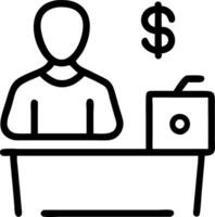 Travel finance manager analyzing trip budgets on macro reality background vector