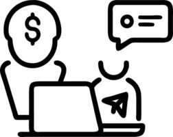Travel coordinator reviewing travel expenses on plain background vector