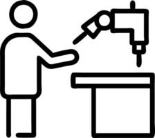 Technician programming CNC machine Set 5 vector