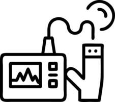Technician monitoring emissions with digital tools vector