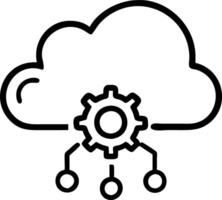 Technician configuring cloud based manufacturing software with copy space vector