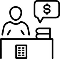 Tour guide calculating trip costs on plain background vector