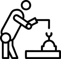 Technician maintaining automated equipment with copy space vector
