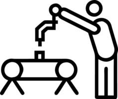 Technician repairing automated conveyor system in modern warehouse environment Set 2 vector