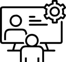 Technicians monitoring industrial processes on large screens vector