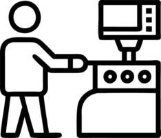Technician programming CNC machine Set 4 vector