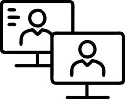 Team conferencing with colleagues on screen office setting copy space available vector